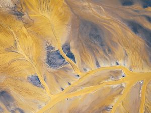 Preview wallpaper desert, aerial view, relief, texture