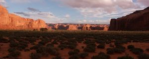 Preview wallpaper desert, bushes, evening, shade