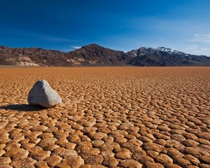Preview wallpaper desert, drought, dead lake, stone, mountains