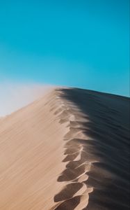 Preview wallpaper desert, dune, sand, footprints