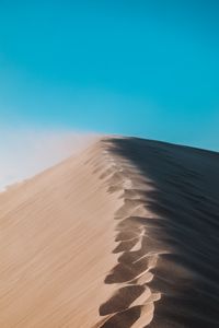 Preview wallpaper desert, dune, sand, footprints