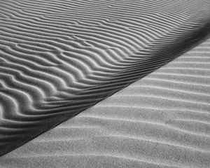 Preview wallpaper desert, dune, waves, sand, gray