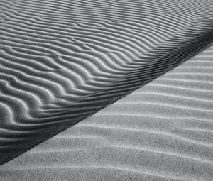 Preview wallpaper desert, dune, waves, sand, gray