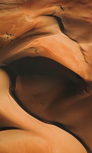 Preview wallpaper desert, dunes, aerial view, sand, hills