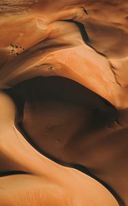 Preview wallpaper desert, dunes, aerial view, sand, hills