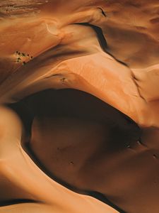 Preview wallpaper desert, dunes, aerial view, sand, hills