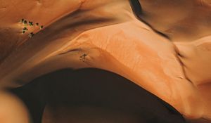 Preview wallpaper desert, dunes, aerial view, sand, hills