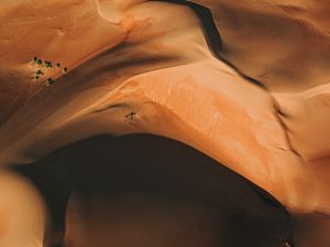 Preview wallpaper desert, dunes, aerial view, sand, hills