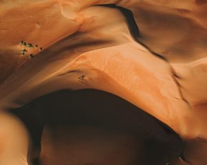Preview wallpaper desert, dunes, aerial view, sand, hills