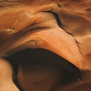Preview wallpaper desert, dunes, aerial view, sand, hills