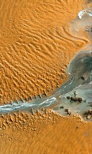 Preview wallpaper desert, dunes, aerial view, relief, texture