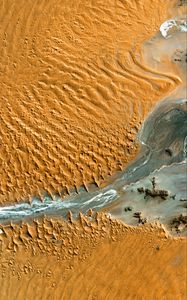 Preview wallpaper desert, dunes, aerial view, relief, texture