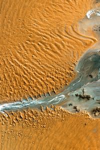 Preview wallpaper desert, dunes, aerial view, relief, texture