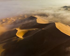 Preview wallpaper desert, dunes, dust, sand