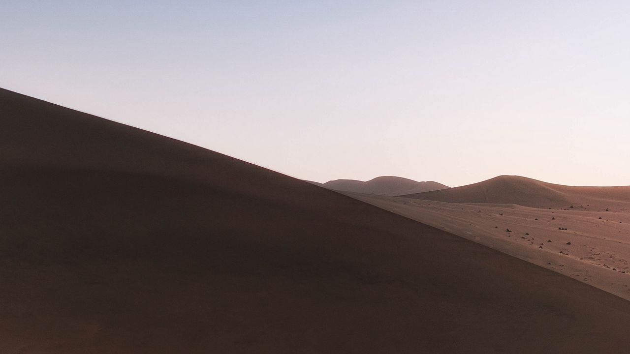 Wallpaper desert, dunes, hills, moon, sand