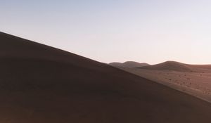 Preview wallpaper desert, dunes, hills, moon, sand
