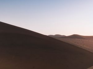 Preview wallpaper desert, dunes, hills, moon, sand