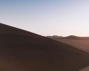 Preview wallpaper desert, dunes, hills, moon, sand
