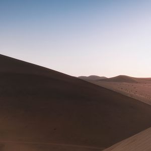 Preview wallpaper desert, dunes, hills, moon, sand