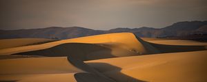 Preview wallpaper desert, dunes, hills, sand, dusk