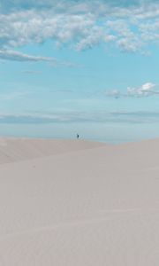 Preview wallpaper desert, dunes, minimalism, silhouette, sand, lonely