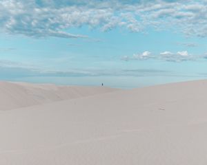 Preview wallpaper desert, dunes, minimalism, silhouette, sand, lonely