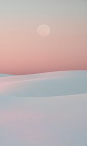 Preview wallpaper desert, dunes, moon, sand, white