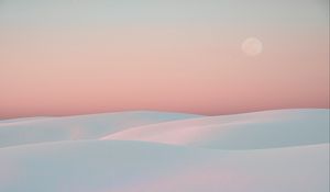 Preview wallpaper desert, dunes, moon, sand, white