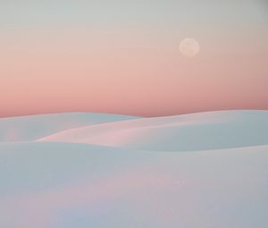 Preview wallpaper desert, dunes, moon, sand, white