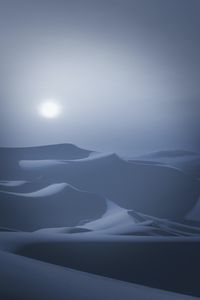 Preview wallpaper desert, dunes, moon, night, moonlight, landscape