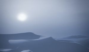 Preview wallpaper desert, dunes, moon, night, moonlight, landscape