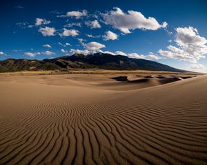 Preview wallpaper desert, dunes, mountains, relief