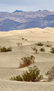 Preview wallpaper desert, dunes, mountains, nature, landscape