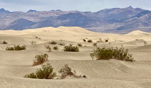 Preview wallpaper desert, dunes, mountains, nature, landscape