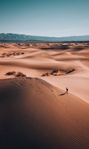 Preview wallpaper desert, dunes, sand, hills, silhouette