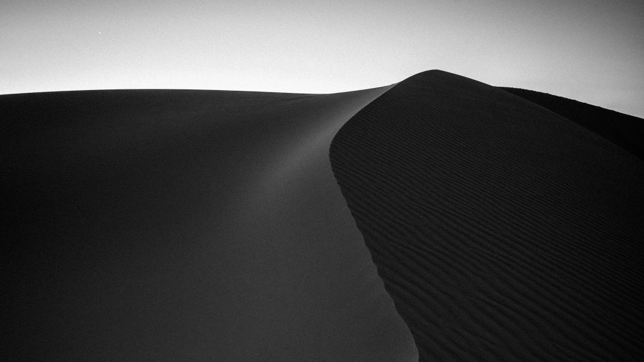 Wallpaper desert, dunes, sand, bw