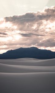 Preview wallpaper desert, dunes, sand, clouds