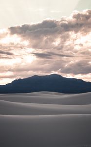 Preview wallpaper desert, dunes, sand, clouds