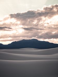 Preview wallpaper desert, dunes, sand, clouds