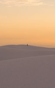 Preview wallpaper desert, dunes, sand, silhouette, loneliness, horizon