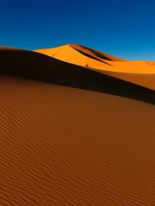 Preview wallpaper desert, dunes, sand, shadow, hills