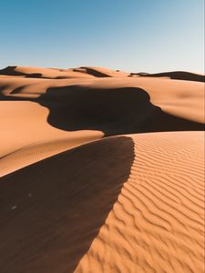 Preview wallpaper desert, dunes, sand, hills, sky