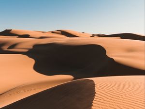 Preview wallpaper desert, dunes, sand, hills, sky