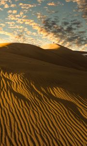 Preview wallpaper desert, dunes, sand, silhouette, alone