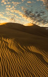 Preview wallpaper desert, dunes, sand, silhouette, alone