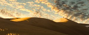 Preview wallpaper desert, dunes, sand, silhouette, alone