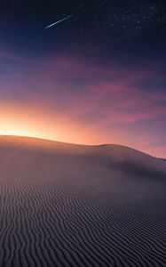 Preview wallpaper desert, dunes, sunset, sand, horizon, canary islands, spain
