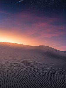 Preview wallpaper desert, dunes, sunset, sand, horizon, canary islands, spain