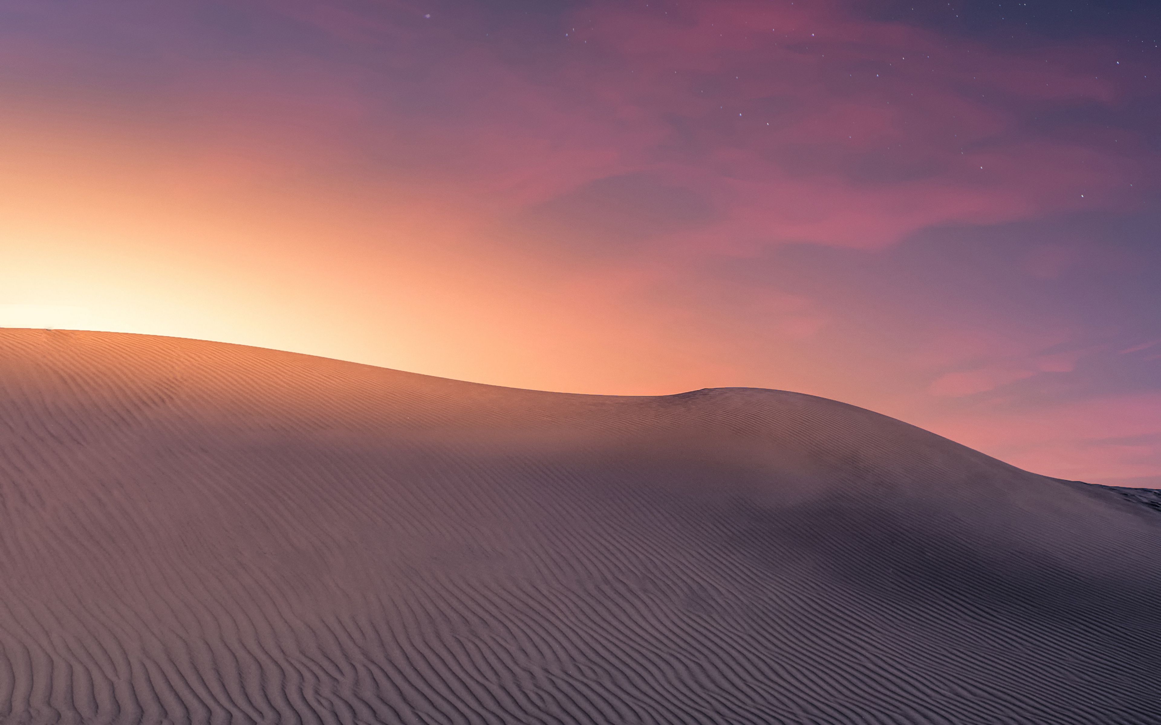 Download wallpaper 3840x2400 desert, dunes, sunset, sand, horizon ...