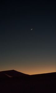 Preview wallpaper desert, evening, moon, sky